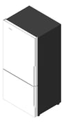 3D Shaded Image of Refrigerator Freezer Westinghouse 496L