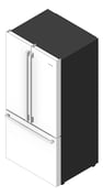 3D Shaded Image of Refrigerator FrenchDoor Westinghouse 491L