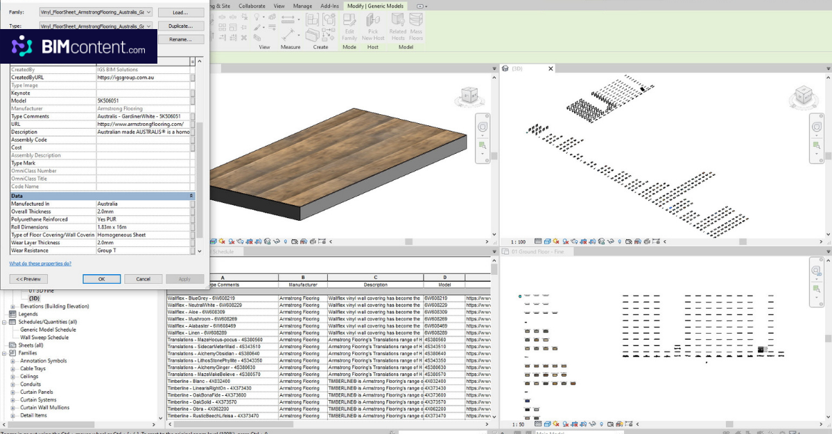 Armstrong Flooring Revit Library